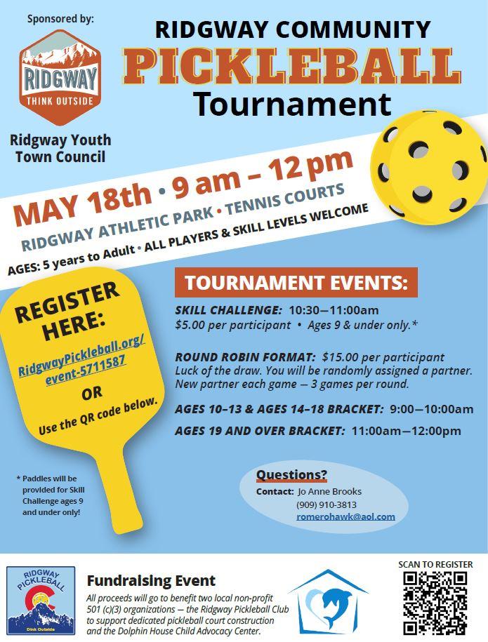 YAC pickleball tournament flyer 